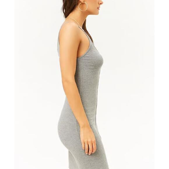 Forever 21 Ribbed Knit Tank Dress in Heather Gray NWT Size Small - Picture 4 of 5